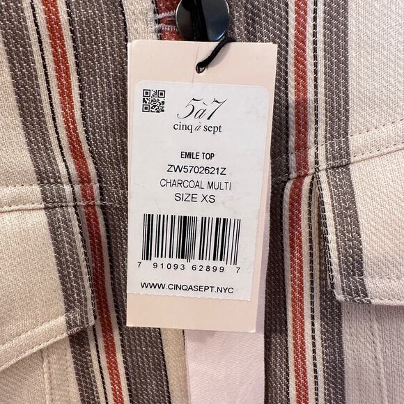 NWT Cinq a sept Emile Top Striped Jacket size XS - Picture 4 of 8